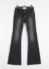 CURVED SLIM BOOTS CUT DENIM