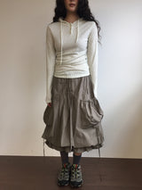 Serena Balloon Midi Skirt (3color)
