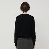 カシミアブレンドウールクルーネックニット BLACK