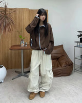 Eppen pintuck wide cargo pants