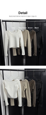 [F/W] Mohair crop Slim fit long sleeves(4color)