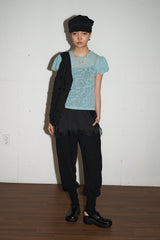 Floral Lace Puff Top (Mint)