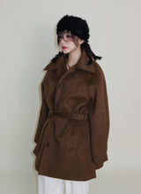 Belted Balmacan Single Alpaca Half Coat (Wool Coat/Winter Coat)