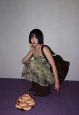 MIDNIGHT ORIENTAL FLORAL LONG DRESS