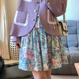 Santa Barbara Violet Floral Skirt