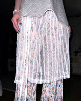 (2color) Wave Flower Lace Sheer Wrap Skirt