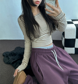 FLEECE/STRING❤FRONT POINT BALLOON PANTS 🤎🤍🖤🩶4COLOR