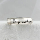 SVR-602 Silver 925 Lettering Stay with me Unisex Couple Friendship Ring
