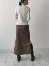 Rib Mock Neck Cardigan T-Shirt