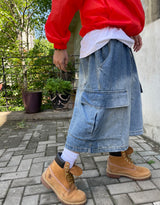 ビッグカーゴワイドデニムショーツ