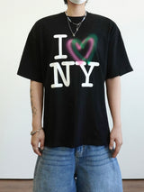 Love NY printing half sleeve 2C