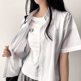 Monran Muji Cropped Short-Sleeved Shirt