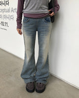 [ORIGINAL] Lucier Rip-Band Bootcut Denim Pants