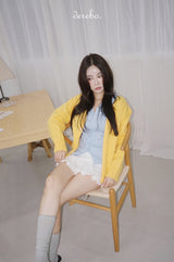 yellow wool lovely long-sleeved cardigan