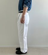 one tuck cotton pants