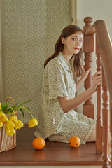 ULLALA PAJAMA Delia Short-sleeved Woman's Pair Cream[24116WPSSN]