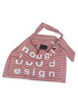 000Design Cotton Check Tie Bag / Burgundy