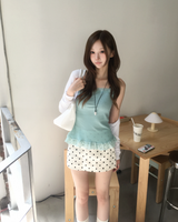 Satin dot skirt