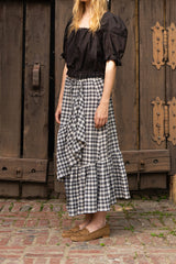 Ruffle long skirt_check