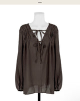 romantique deep v pleur shirring bl