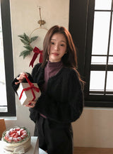 [SHOPPERMADE] クリスマスモヘアカーディガン + タイセット(3color)