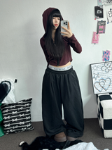 DOWN PINTUCK BALLOON LONG PANTS 🩶🖤2COLOR
