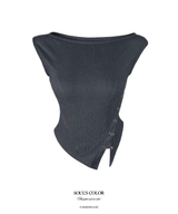 Jennifer Asym Snap Rib Top (3color)