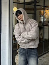 Hairy hooded bomber jacket