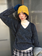 [MD Pick]Wool-Touch Brush V-Neck Knit (4 Colors)