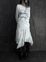 uncut lace skirt (2color)