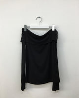 Button-up off-shoulder t-shirt (2color)