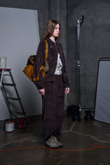VELOUR PANTS -BROWN