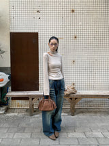 Hollow Shoulder Slit Point Long Sleeve T-Shirt