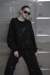 [MADE / unisex ] レザーロゴパッチスウェットシャツ