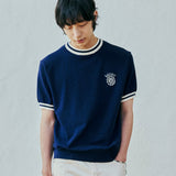 ballast athletic ringer knit sweat navy