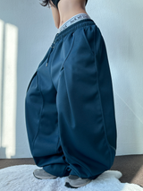 KIDDY RING POINT FRONT PLEAT BALLOON PANTS💙🩶🖤 - 3 COLORS