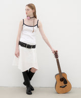 Ringer Sleeveless Top - White/Navy