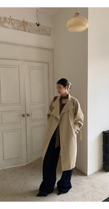 high-end wide long trench coat