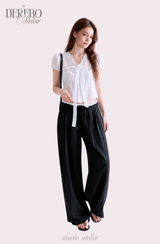 Pure strap short-sleeved blouse