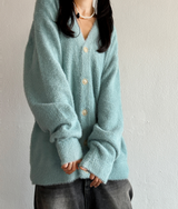 5-BUTTON ANGORA OVERSIZED LOOSE CARDIGAN 🖤 UNIQUE WINTER TOP ZIP-UP
