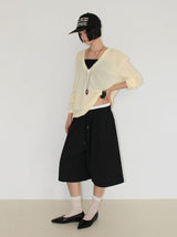LINEN DEEP V-NECK KNIT