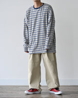 BHNY LOOSE FIT SLIT STRIPED LONG SLEEVE T-SHIRT