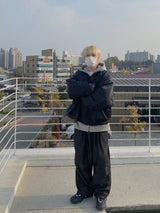 Space String ballon denim wide pants 2color