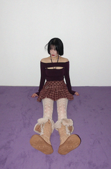 LOW BELETD CHECK PLEATS MINI SKIRT (2COLORS!)