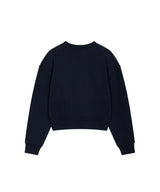 Women's エッセンシャルクロップスウェットシャツ - ネイビー