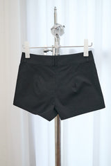 ダブルボタン コットンショーツ(Black/2size)