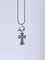 antique cross cubic necklace