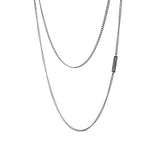 Men's two-line necklace stainless steel simple design_CLEF CLEAN LINE NEC