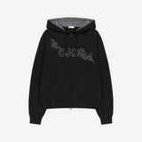 ホットフィックス ロゴ フーディー ジップアップ／ブラック