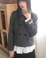 Romkin incision collar short jacket coat